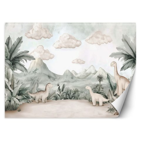 Fototapeta dla dzieci do pokoju, Dinozaury Jurajski świat w pastelach - 100x70