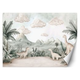 Fototapeta dla dzieci do pokoju, Dinozaury Jurajski świat w pastelach - 200x140
