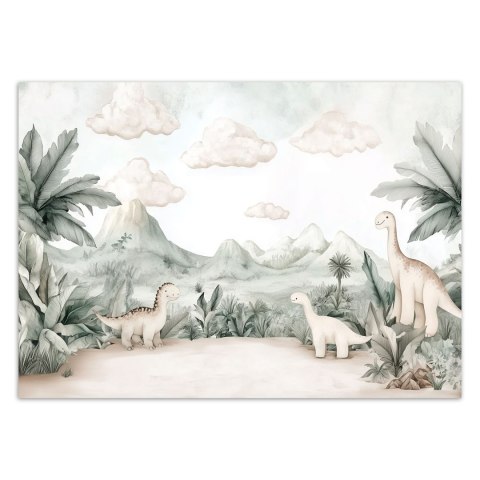 Fototapeta dla dzieci do pokoju, Dinozaury Jurajski świat w pastelach - 400x280 Fototapeta dla dzieci do pokoju, Dinozaury Jurajski świat w pastelach - 400x280