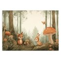 Fototapeta do pokoju dziecięcego, Leśne Zwierzęta Natura Beżowy - 350x245