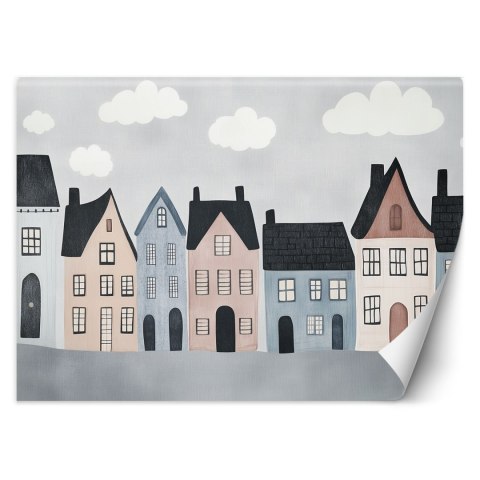 Fototapeta do pokoju dziecka, Kolorowe domy miasto - 150x105 Fototapeta do pokoju dziecka, Kolorowe domy miasto - 150x105