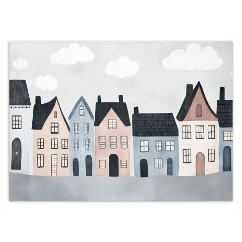 Fototapeta do pokoju dziecka, Kolorowe domy miasto - 150x105 Fototapeta do pokoju dziecka, Kolorowe domy miasto - 150x105