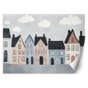 Fototapeta do pokoju dziecka, Kolorowe domy miasto - 350x245