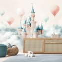 Fototapeta dziecięca na ścianę, Zamek z balonikami w chmurach - 250x175