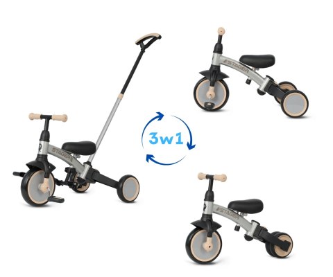 Qplay Rowerek Trójkołowy Stager 3w1 Silver Qplay Rowerek Trójkołowy Stager 3w1 Silver
