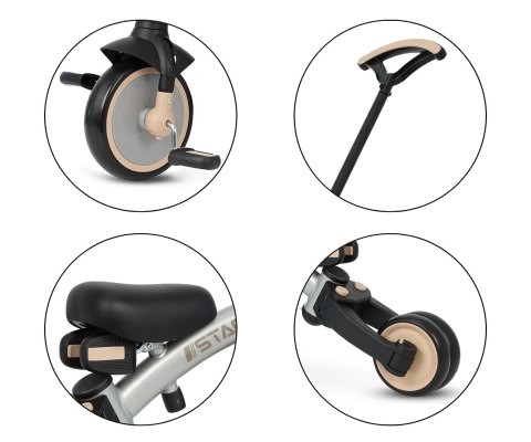 Qplay Rowerek Trójkołowy Stager 3w1 Silver Qplay Rowerek Trójkołowy Stager 3w1 Silver