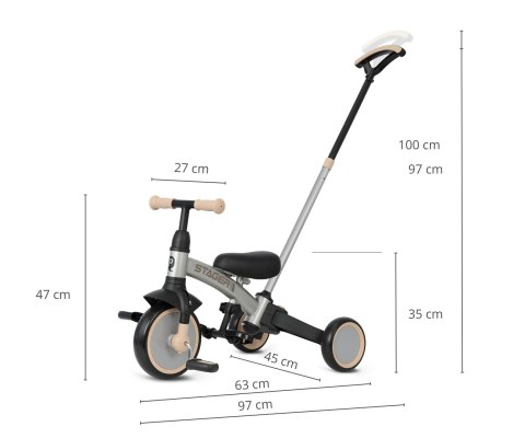 Qplay Rowerek Trójkołowy Stager 3w1 Silver Qplay Rowerek Trójkołowy Stager 3w1 Silver