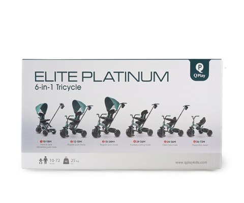 Qplay Rowerek Trójkołowy Elite Platinum Green Qplay Rowerek Trójkołowy Elite Platinum Green