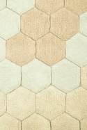 Dywan bawełnainy okrągły Ø 140, Honeycomb golden, Plaster Miodu, Planet Bee, Lorena Canals