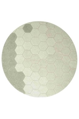 Dywan bawełnainy okrągły Ø 140 , Round Honeycomb Blue Sage, Plaster Miodu, Planet Bee, Lorena Canals