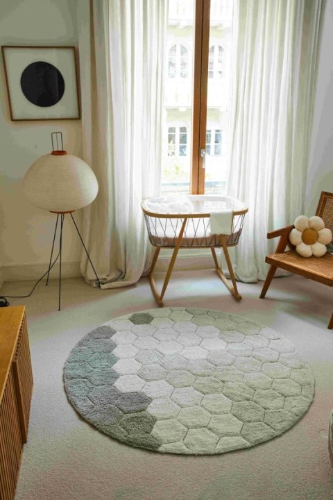 Dywan bawełnainy okrągły Ø 140 , Round Honeycomb Blue Sage, Plaster Miodu, Planet Bee, Lorena Canals Dywan bawełnainy okrągły Ø 140 , Round Honeycomb Blue Sage, Plaster Miodu, Planet Bee, Lorena Canals