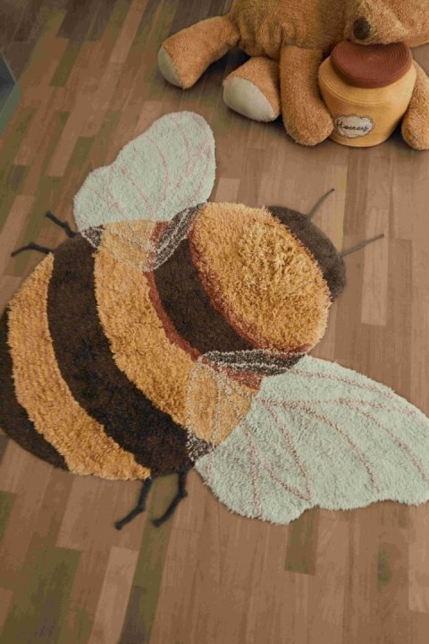 Dywna bawełniany Bee do prania w pralce, Planet Bee, Lorena Canals Dywna bawełniany Bee do prania w pralce, Planet Bee, Lorena Canals