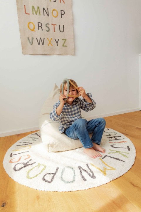Dywan Bawełniany ABC Kolory i Litery, Ø120 cm, Lorena Canals Dywan Bawełniany ABC Kolory i Litery, Ø120 cm, Lorena Canals