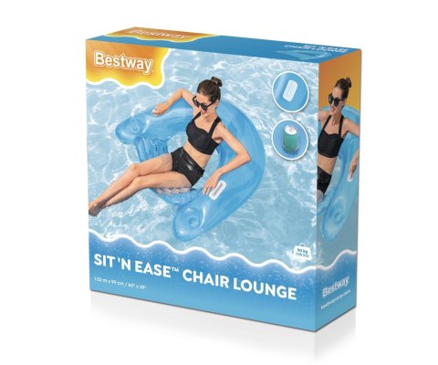 Bestway 43118 Fotel do pływania Sit'n Ease z uchwytami Niebieskie 1.52m x 0.99m Bestway 43118 Fotel do pływania Sit'n Ease z uchwytami Niebieskie 1.52m x 0.99m