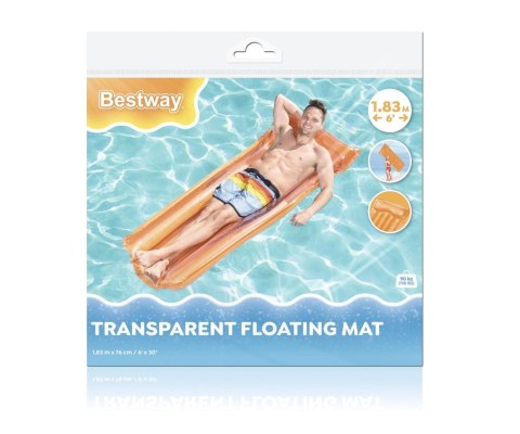 Bestway 44013 Dmuchany materac plażowy Przezroczysty Pomarańczowy 1.83m x 76cm Bestway 44013 Dmuchany materac plażowy Przezroczysty Pomarańczowy 1.83m x 76cm