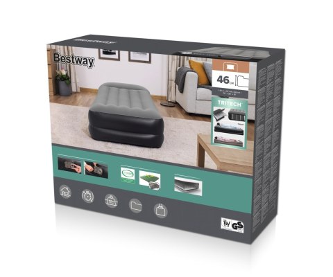 Bestway 67401 Materac dmuchany turystyczny z wbudowaną pompą powietrza Tritech Twin 1.91m x 0.97m x Bestway 67401 Materac dmuchany turystyczny z wbudowaną pompą powietrza Tritech Twin 1.91m x 0.97m x
