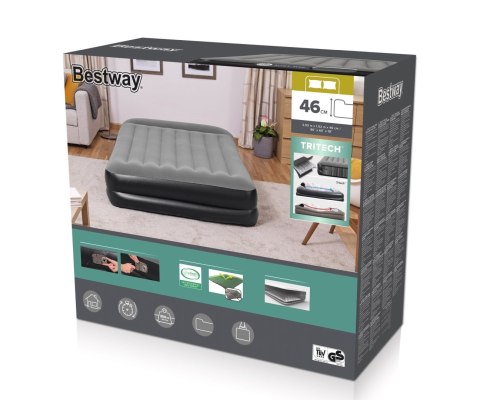 Bestway 67403 Materac dmuchany turystyczny z wbudowaną pompą powietrza Tritech Queen 2.03m x 1.52m Bestway 67403 Materac dmuchany turystyczny z wbudowaną pompą powietrza Tritech Queen 2.03m x 1.52m