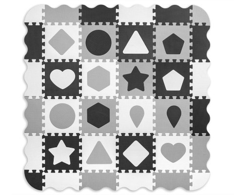 Mata piankowa puzzle Jolly 4x4 Shapes - Grey Mata piankowa puzzle Jolly 4x4 Shapes - Grey