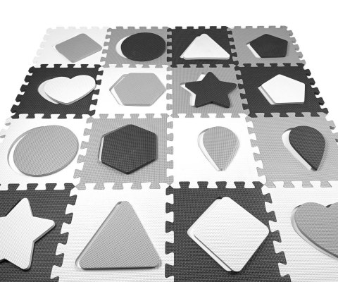 Mata piankowa puzzle Jolly 4x4 Shapes - Grey Mata piankowa puzzle Jolly 4x4 Shapes - Grey