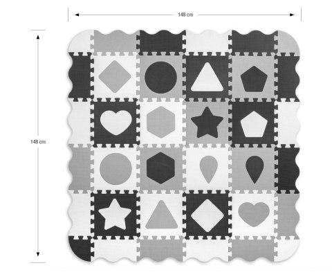Mata piankowa puzzle Jolly 4x4 Shapes - Grey Mata piankowa puzzle Jolly 4x4 Shapes - Grey