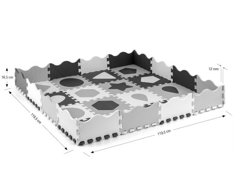 Mata piankowa puzzle Jolly 4x4 Shapes - Grey Mata piankowa puzzle Jolly 4x4 Shapes - Grey