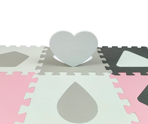 Mata piankowa puzzle Jolly 4x4 Shapes - Pink Grey Mata piankowa puzzle Jolly 4x4 Shapes - Pink Grey