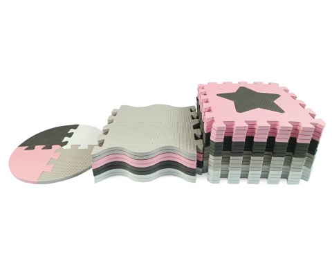 Mata piankowa puzzle Jolly 4x4 Shapes - Pink Grey Mata piankowa puzzle Jolly 4x4 Shapes - Pink Grey