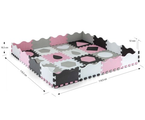 Mata piankowa puzzle Jolly 4x4 Shapes - Pink Grey Mata piankowa puzzle Jolly 4x4 Shapes - Pink Grey