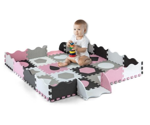 Mata piankowa puzzle Jolly 4x4 Shapes - Pink Grey Mata piankowa puzzle Jolly 4x4 Shapes - Pink Grey