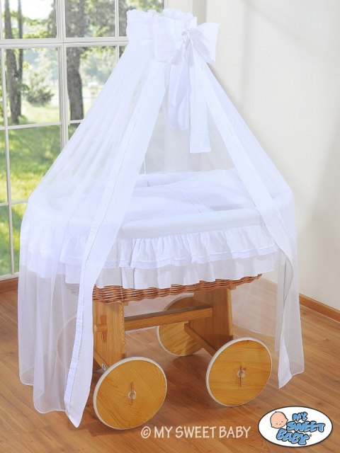 Kosz Mojżesza z baldachimem Deluxe- Little Angel biały Kosz Mojżesza z baldachimem Deluxe- Little Angel biały