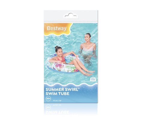 Bestway 36084 Koło do pływania z uchwytami Zawijasy Zielono-Niebieskie 91cm Bestway 36084 Koło do pływania z uchwytami Zawijasy Zielono-Niebieskie 91cm