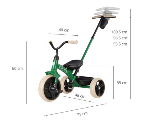 Qplay Rowerek Trójkołowy Elite Pro Green Qplay Rowerek Trójkołowy Elite Pro Green