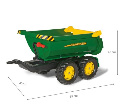 Rolly Toys 122165 Przyczepa Rolly Halfpipe półwywrotka John Deere 2-osie Rolly Toys 122165 Przyczepa Rolly Halfpipe półwywrotka John Deere 2-osie