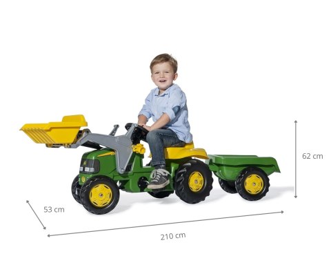 Rolly Toys 811496 Traktor Rolly Junior John Deere z łyżką i przyczepą Rolly Toys 811496 Traktor Rolly Junior John Deere z łyżką i przyczepą