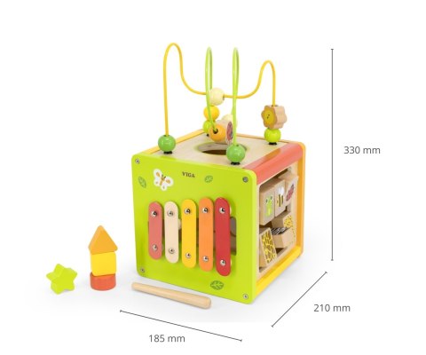 Viga 44716 Kostka edukacyjna 5w1 z labiryntami i cymbałkami Viga 44716 Kostka edukacyjna 5w1 z labiryntami i cymbałkami