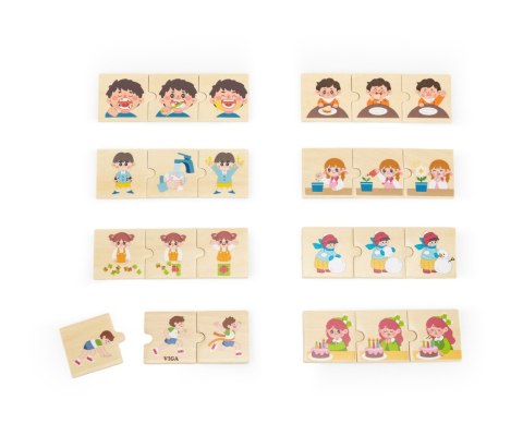 Viga 44750 Zestaw puzzli z sekwencjami logicznymi - czynności Viga 44750 Zestaw puzzli z sekwencjami logicznymi - czynności