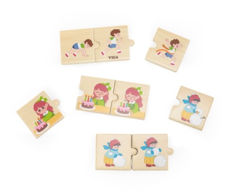 Viga 44750 Zestaw puzzli z sekwencjami logicznymi - czynności Viga 44750 Zestaw puzzli z sekwencjami logicznymi - czynności