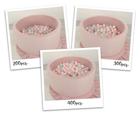 Suchy basen minky H-40 cm z piłkami 200szt.- różowy Suchy basen minky H-40 cm z piłkami 200szt.- różowy
