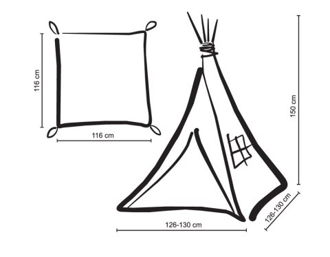 Namiot TIPI dla dzieci + mata + poduszki + zawieszki pióra - szałwia Namiot TIPI dla dzieci + mata + poduszki + zawieszki pióra - szałwia