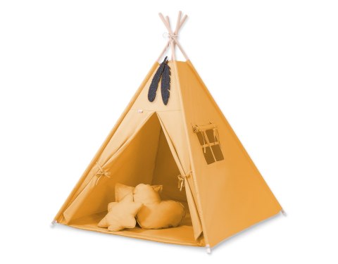 Namiot Tipi dla dzieci + zawieszki pióra - musztardowy Namiot Tipi dla dzieci + zawieszki pióra - musztardowy