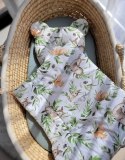 Kołderka z wypełnieniem i poduszka profilowana Miś - zestaw 2cz. - woodland green