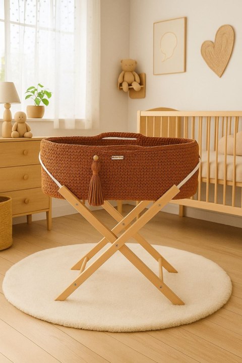 Kosz Mojżesza BOHO Handmade ze stojakiem - terracotta Kosz Mojżesza BOHO Handmade ze stojakiem - terracotta