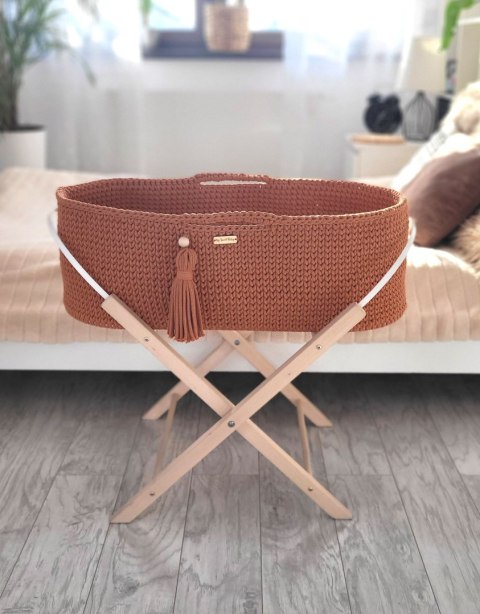 Kosz Mojżesza BOHO Handmade ze stojakiem - terracotta Kosz Mojżesza BOHO Handmade ze stojakiem - terracotta
