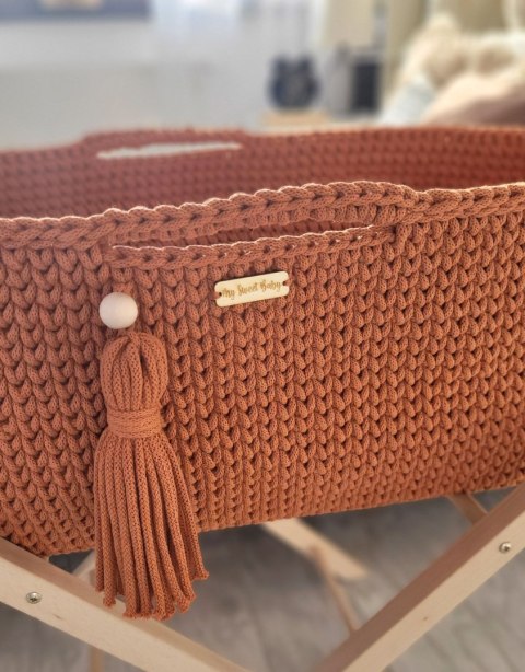 Kosz Mojżesza BOHO Handmade ze stojakiem - terracotta Kosz Mojżesza BOHO Handmade ze stojakiem - terracotta