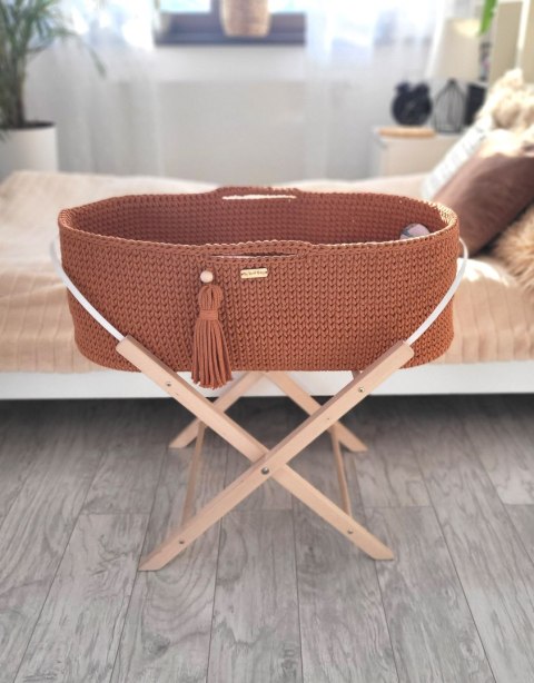 Kosz Mojżesza BOHO Handmade ze stojakiem - terracotta Kosz Mojżesza BOHO Handmade ze stojakiem - terracotta