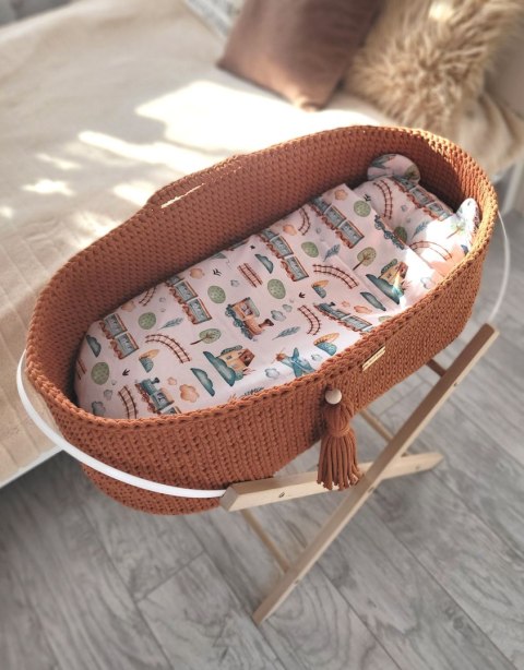 Kosz Mojżesza BOHO Handmade ze stojakiem - terracotta Kosz Mojżesza BOHO Handmade ze stojakiem - terracotta