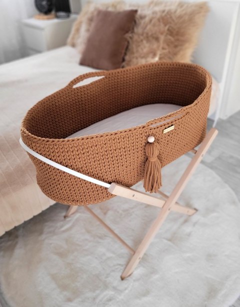 Kosz Mojżesza BOHO Handmade ze stojakiem - caramel Kosz Mojżesza BOHO Handmade ze stojakiem - caramel