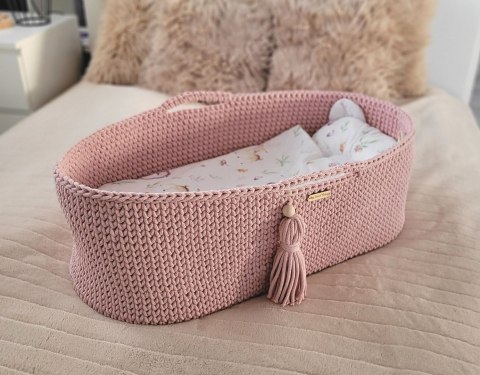 Kosz Mojżesza BOHO Handmade ze stojakiem - pastel pink Kosz Mojżesza BOHO Handmade ze stojakiem - pastel pink