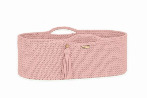 Kosz Mojżesza BOHO bawełniany Handmade z materacykiem - pastel pink Kosz Mojżesza BOHO bawełniany Handmade z materacykiem - pastel pink