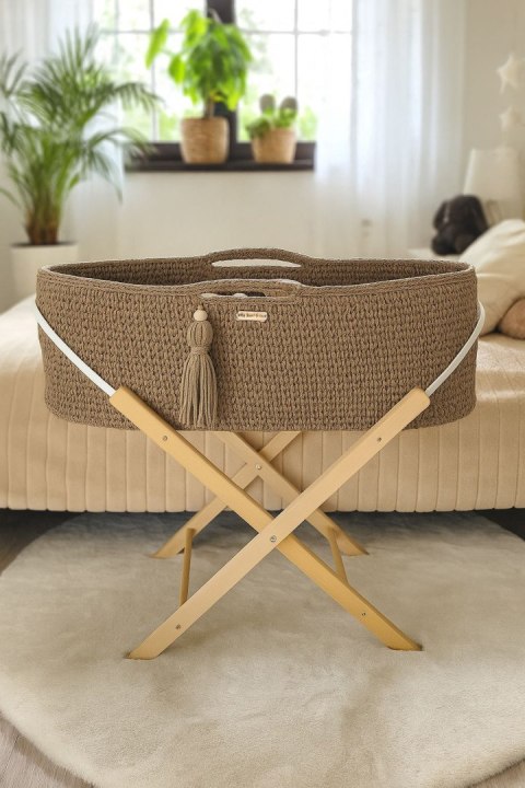 Kosz Mojżesza BOHO Handmade ze stojakiem sand Kosz Mojżesza BOHO Handmade ze stojakiem sand